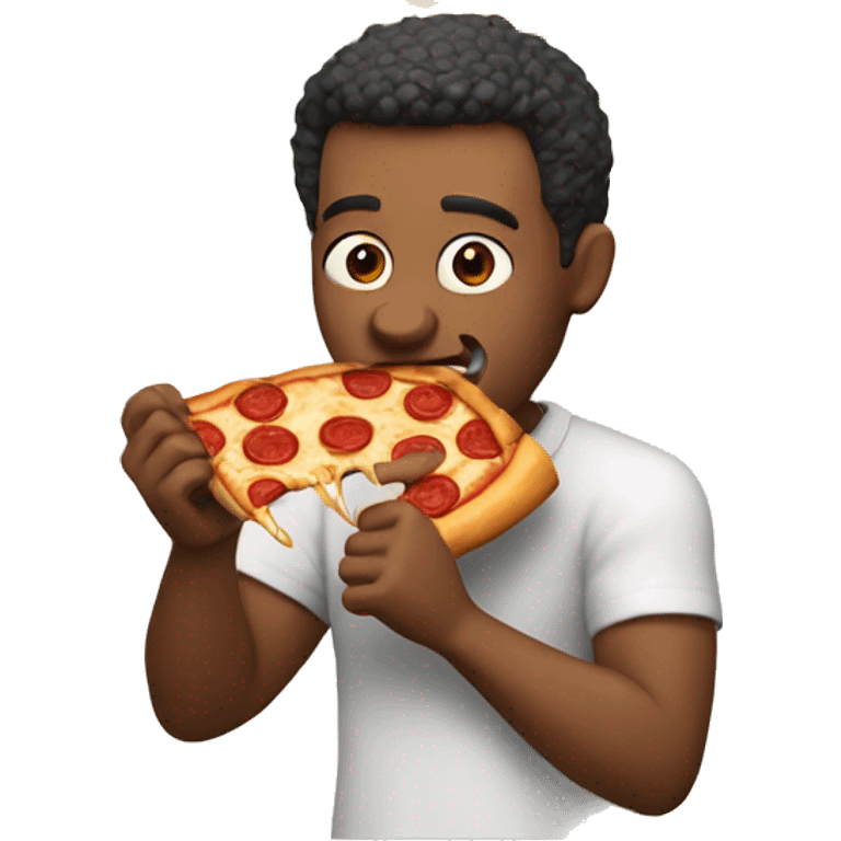 Man eating pizza emoji