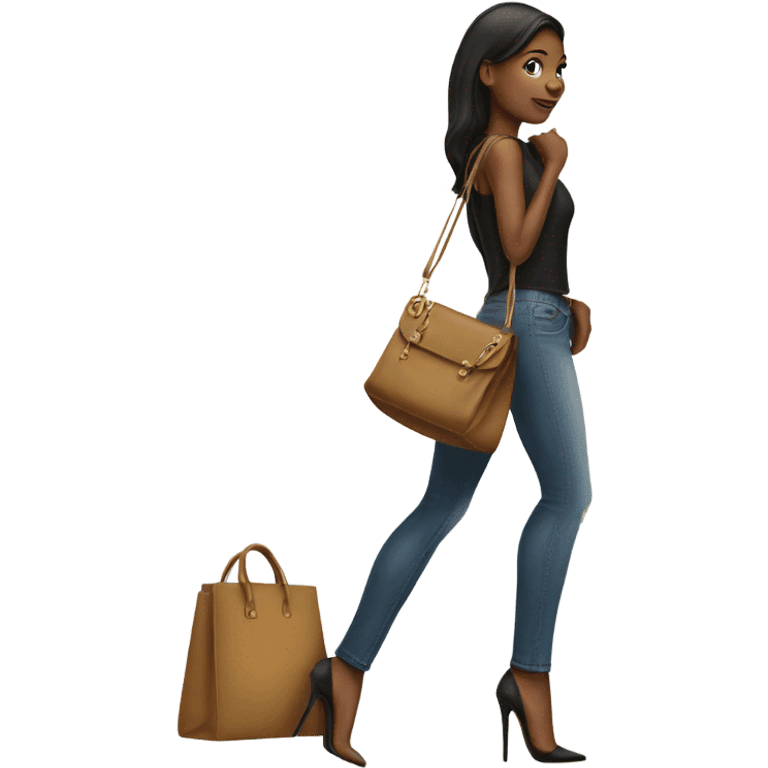 girls in heels with bag emoji