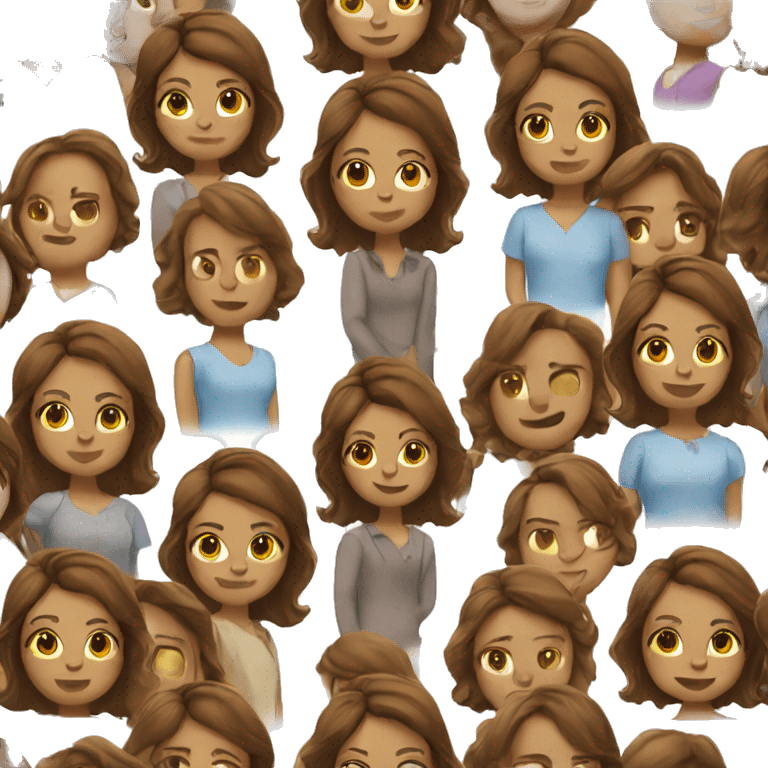 Short girl with brown hair  emoji