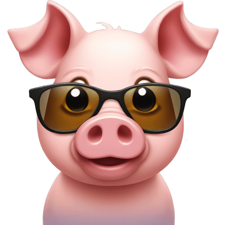 Little pig with sunglasses  emoji