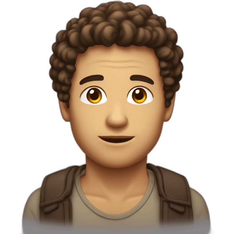 homme brun aux cheveux bouclés emoji