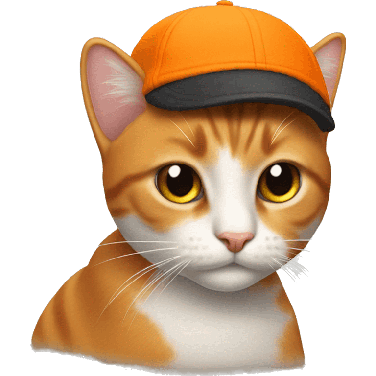 Gato naranja con gorro emoji