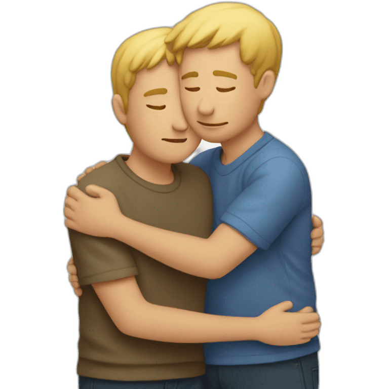 two short white men hugging emoji