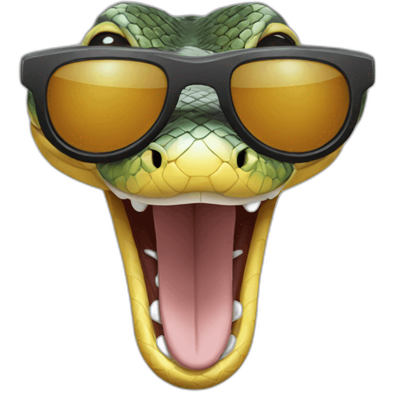 laughing python with sunglasses emoji