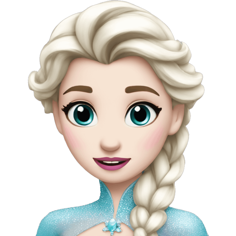 elsa frozen with pink lips emoji