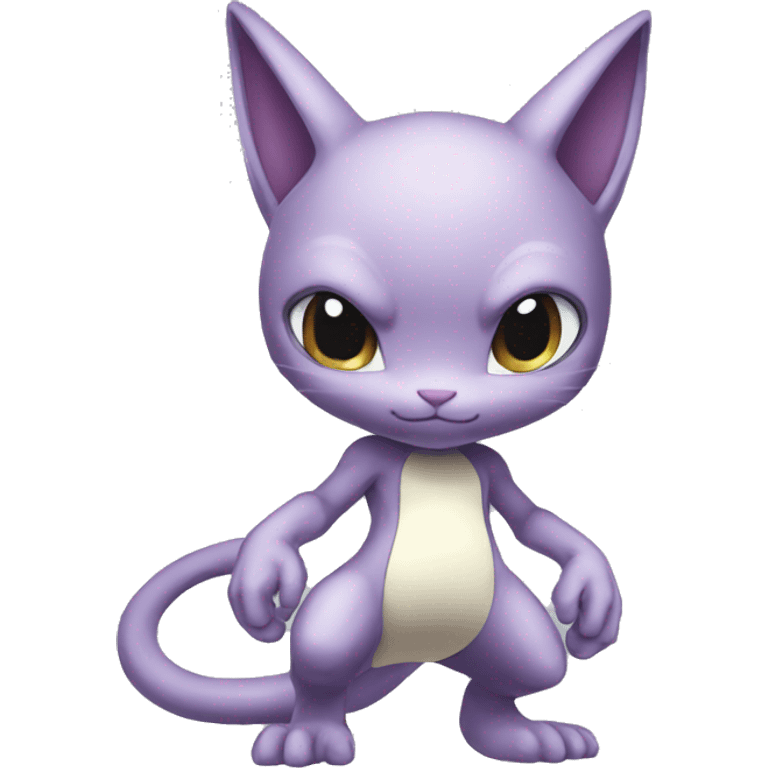 Chibi Anthro Mewtwo-Pokémon full body emoji