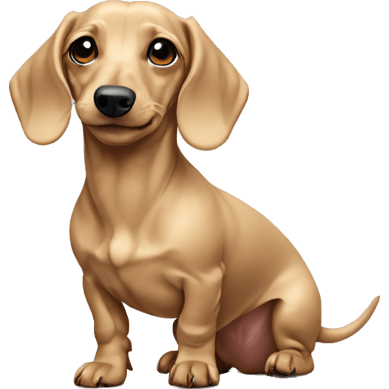 Light beige mini dachshund emoji