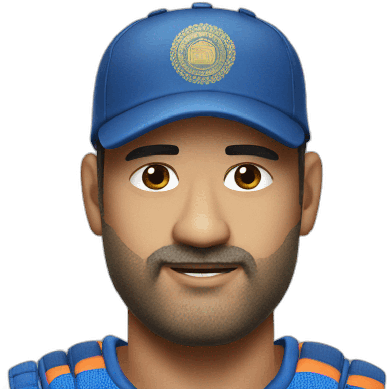 MSDhoni+cricketer+blue jersey emoji