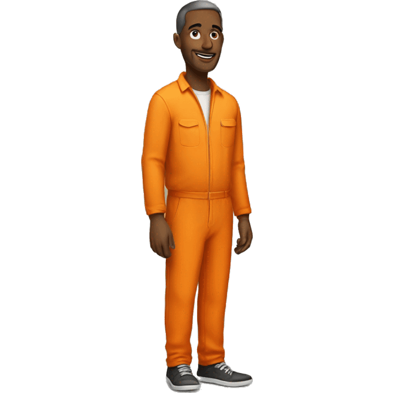 Tall man wearing a orange jumpsuit  emoji