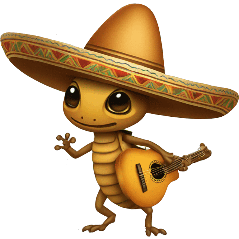 Cucaracha con sombrero mariachi emoji