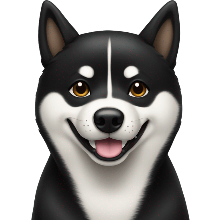 Black Shiba Inu all black no white smiling  emoji