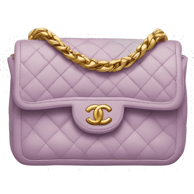 Lilac and gold Chanel bag emoji