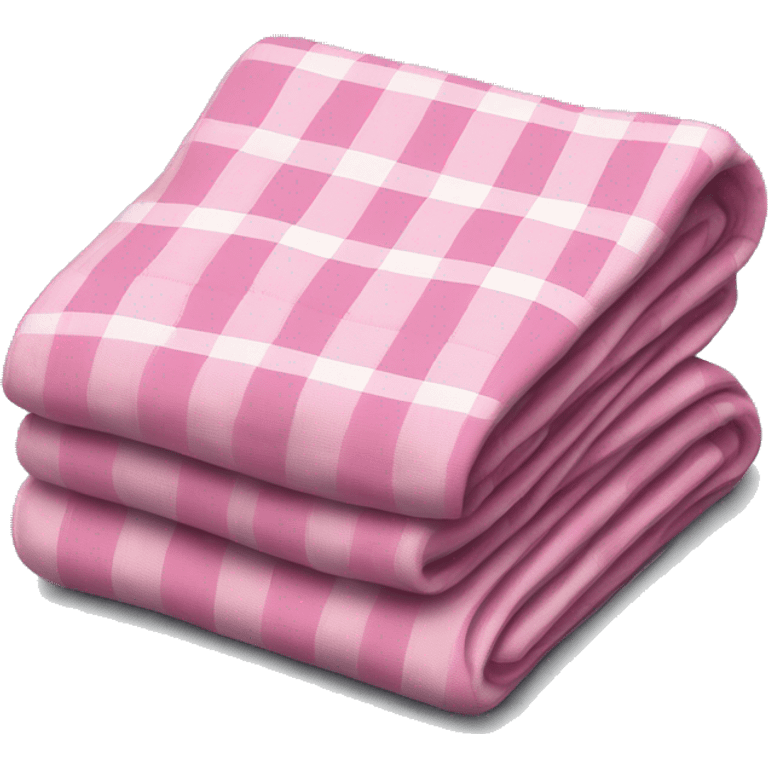 Pink plaid folded blanket emoji