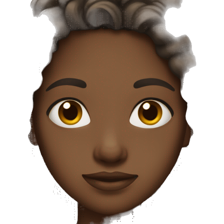 Brown hair black girl emoji