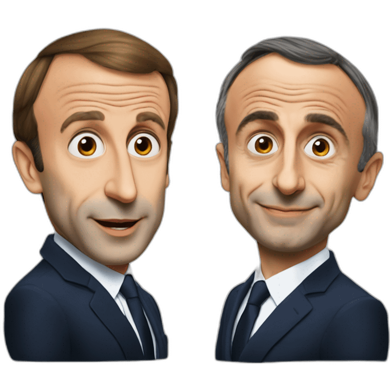 Emmanuel Macron qui fait un bisou à Éric Zemmour emoji