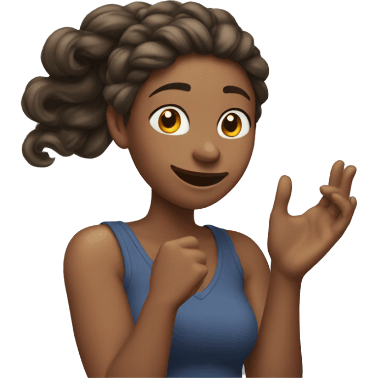 WOMAN SHOWING OFF BY TWISTING HER HAIR WITH HER HAND emoji