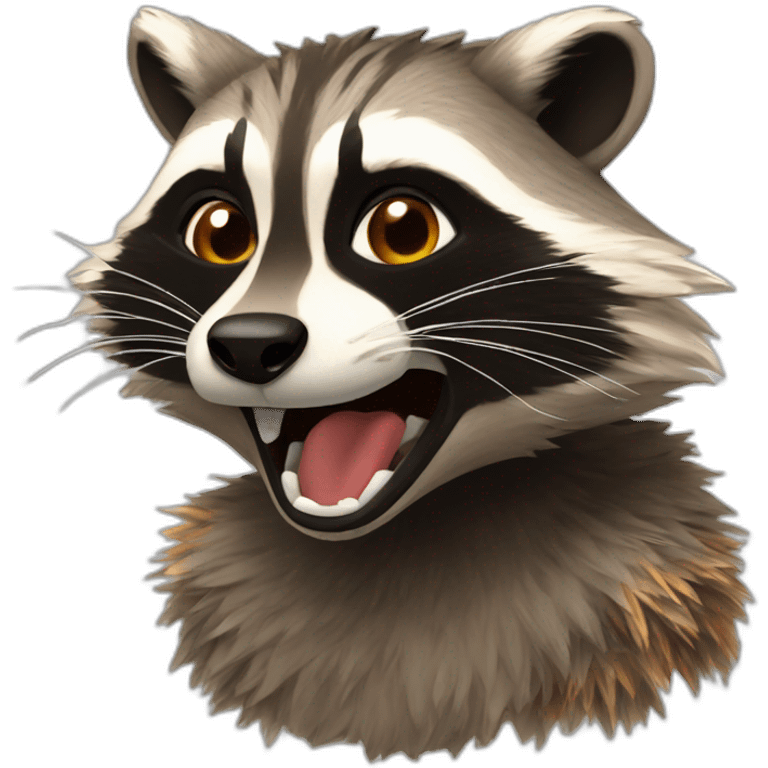 Racoon en feu emoji