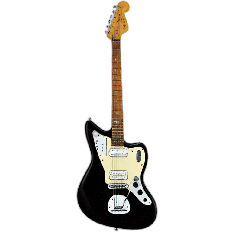 hyper realistic all black fender jaguar guitar with single coils pickup emoji