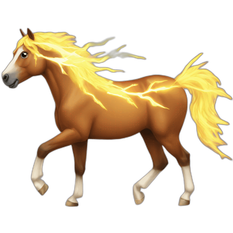 horse-with-lightening emoji