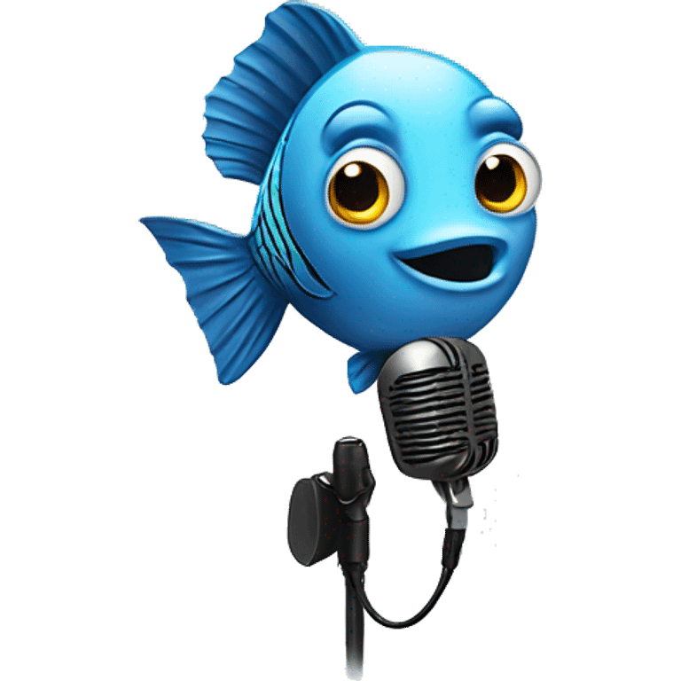 fish with microphone emoji