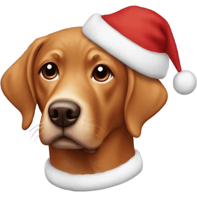 Red Lab wearing a Santa hat  emoji