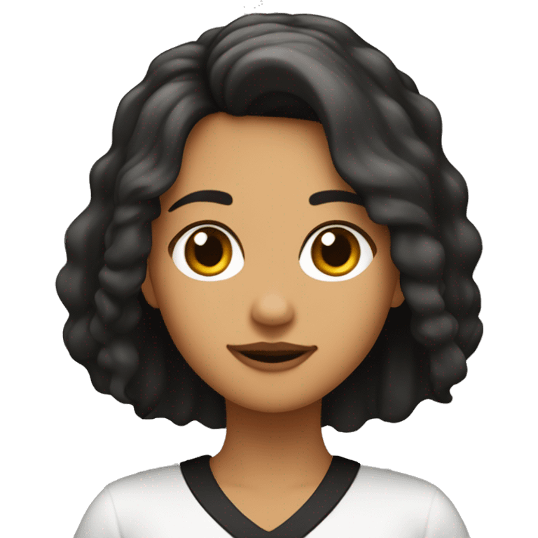 Chica con el pelo largo y negro besando a chico con pelo marrón en punta y corto emoji