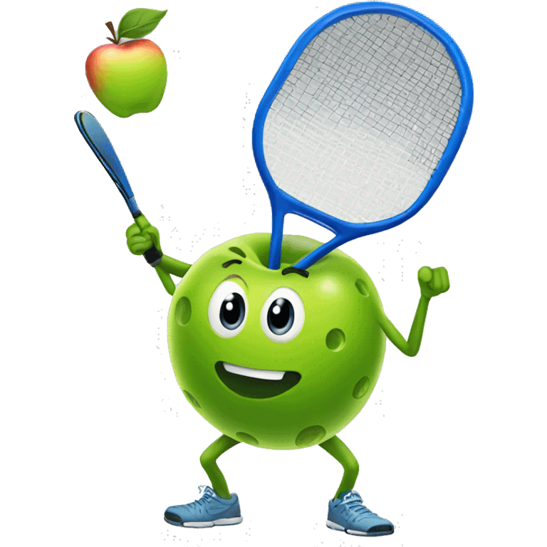 Pickleball with an apple emoji