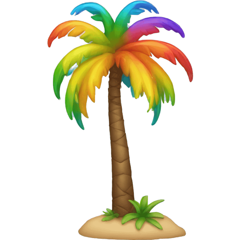 rainbow palm tree emoji