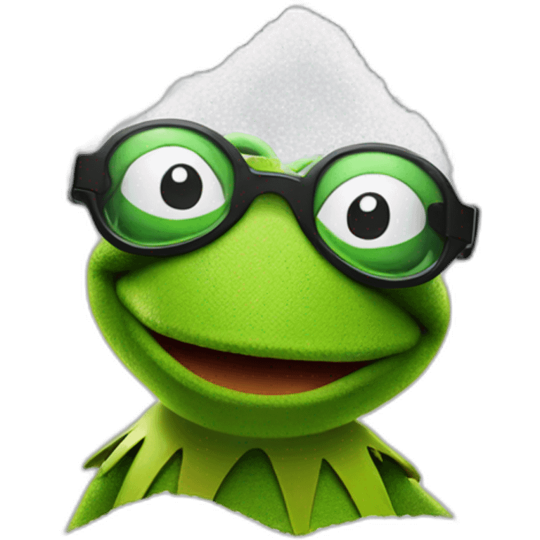 Kermit the frog muppet with sunglasses sprinkling salt emoji