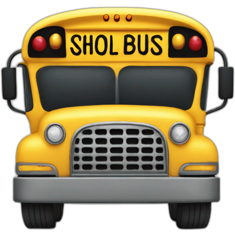 school bus,  waving goodbye emoji