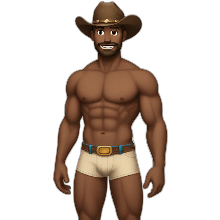 Buff cowboy in briefs emoji