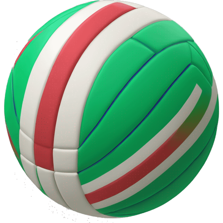 Pelota de voleibol roja y verde de rayas  emoji