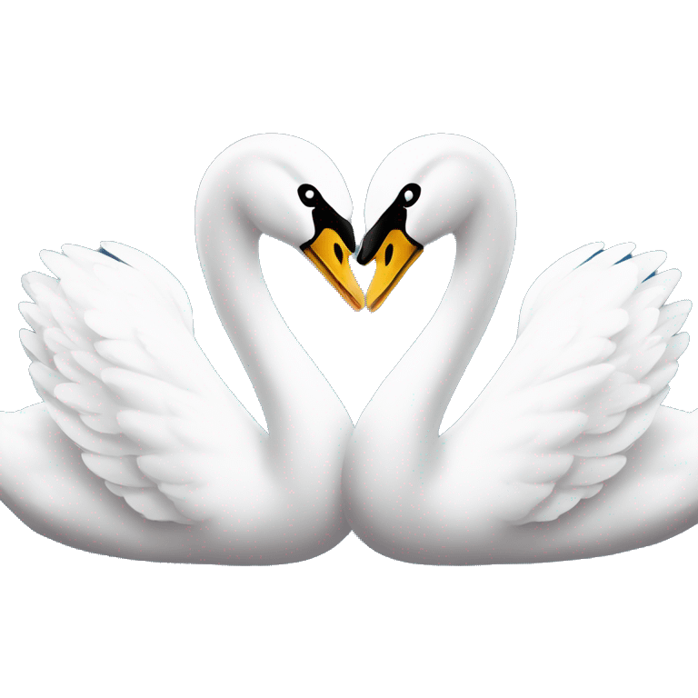 Two swans 🦢 love shape emoji emoji