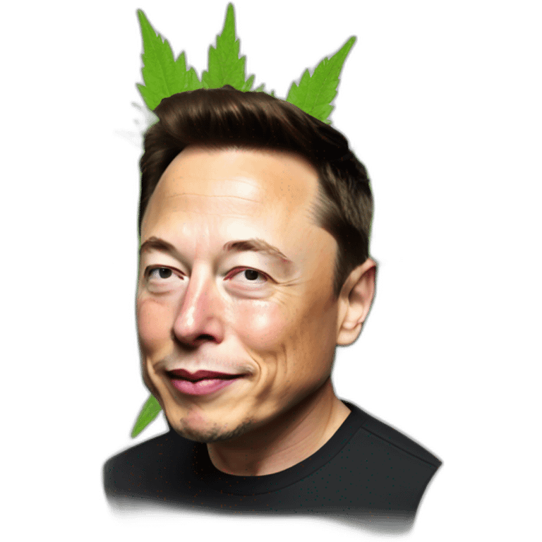 elon musk high on weed emoji