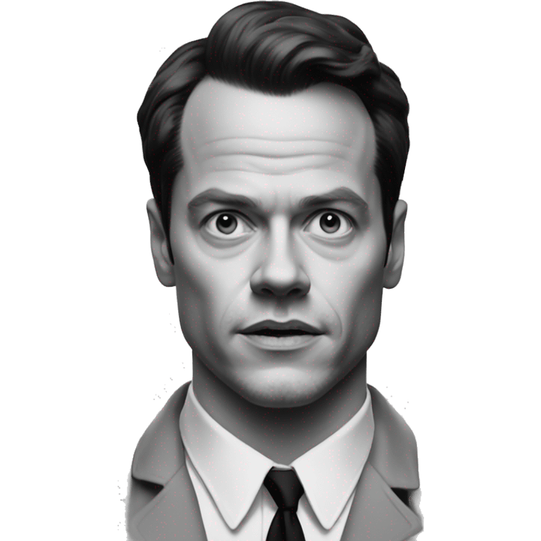 Sociopath Andrew Scott as Tom Ripley black and white emoji