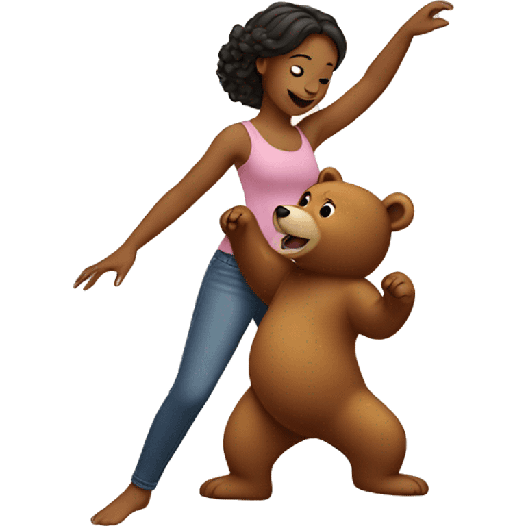 Girl dancing with a bear  emoji