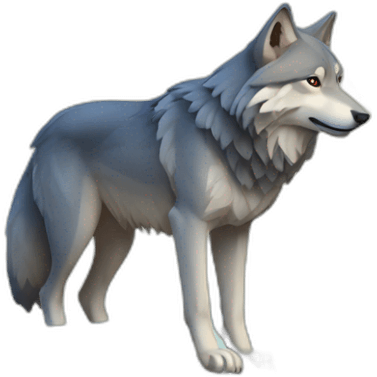 wolf on mountain slope emoji