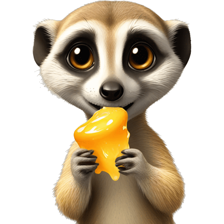 Cute meerkat eating honey emoji