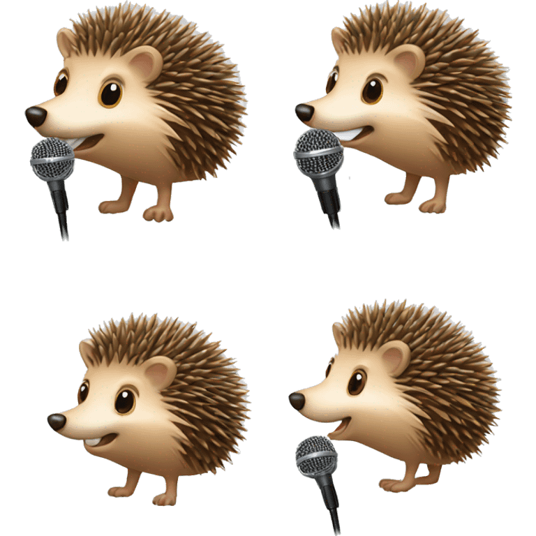 hedgehog with microphone emoji