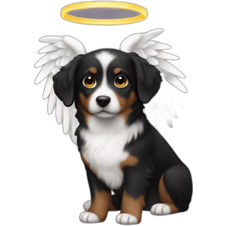 Black-small-dog-angel-halo emoji