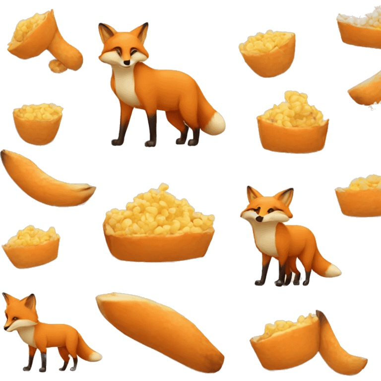 Fox eating  emoji