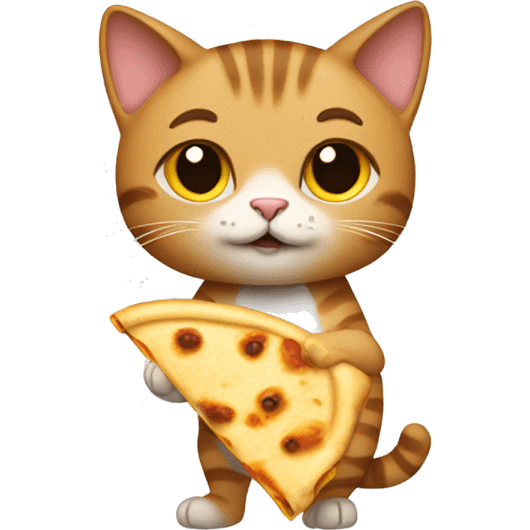 Cat with a quesadilla in hand emoji