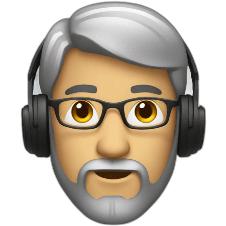 bold CTO with beard with headphones emoji