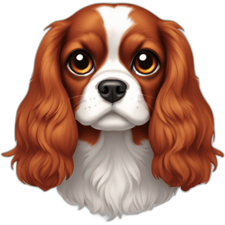 Cavalier king Charles spaniel completely red emoji