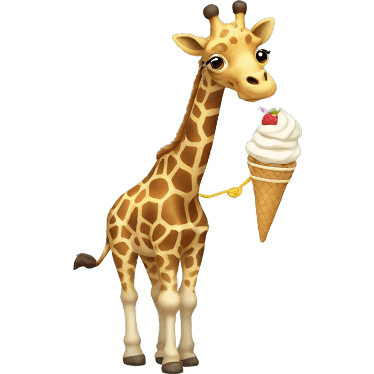 Giraffe eating ice cream while jump roping emoji