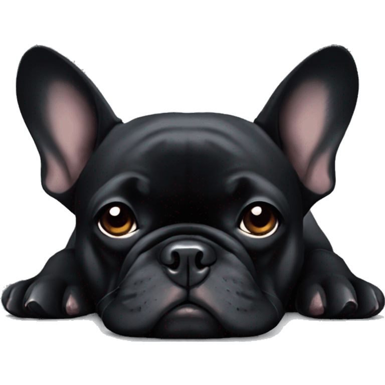 Tired black French bulldog  emoji