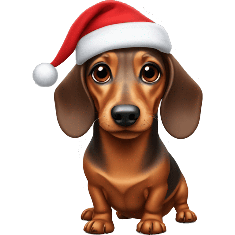 dachshund with santa hat emoji