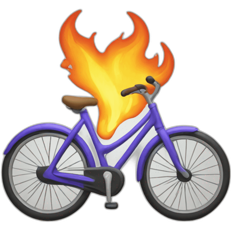 vélo en feu emoji