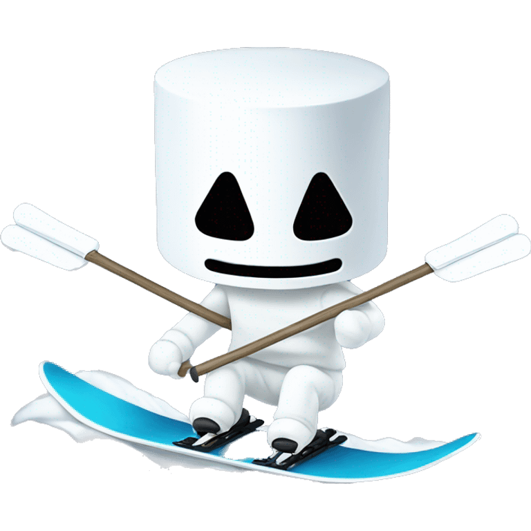 Marshmello the dj on skis emoji