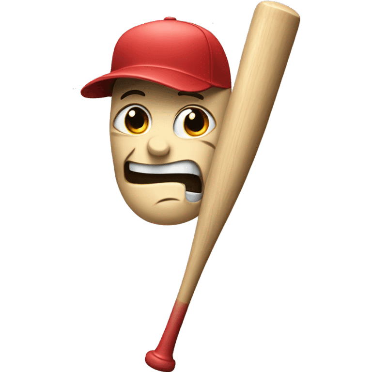 Baseball bat with a face emoji